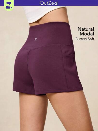 OutZeal 女士健身短裤 瑜伽跑步透气莫代尔弹力高腰运动短裤