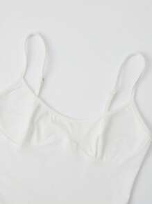 INAWLY 白色低领修身休闲度假性感俱乐部女式背心 - 白色 - 查看 8