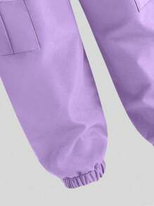 2 件套蝴蝶英式印花休闲时尚少女装 - 短袖上衣和慢跑裤 - 紫色 - 查看 7