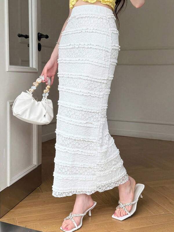 Celisse Women's Lace Hollow-Out Elegant Fishtail Skirt
