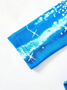 SHEIN Tween Girls Blue & Contrast Color Leotard, Gymnastics, Dance, Artistic Performance & Training, All Season