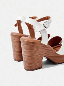 Styleloop Women's Woven Rope Platform & Wedge Sandals, Boho Style, Retro American, Bohemian, Western Music Festival, Party Outfit, Thick Sole Shoes - White - View 5