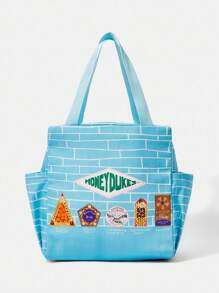 HARRY POTTER X SHEIN 时尚字母卡通保温午餐袋，便携实用，保持食物新鲜，开学和度假必备