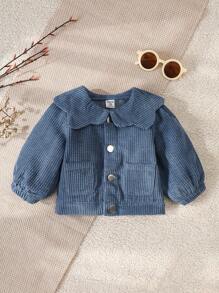 SHEIN Vintaside Kids 女婴时尚百搭夹克，适合秋冬日常穿着