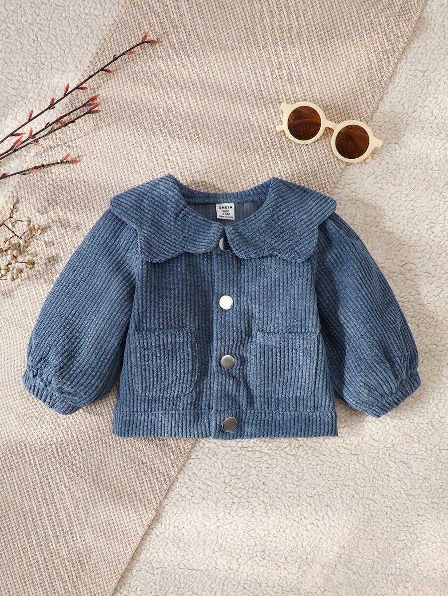 SHEIN Vintaside Kids 女婴时尚百搭夹克，适合秋冬日常穿着