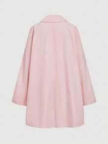 SHEIN MOD Women Pink Boxy Short Windbreaker, Autumn Jacket - Pink - View 2