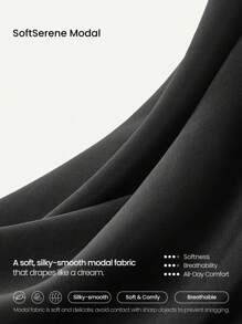 GLOWMODE SoftCalm 莫代爾舒適時光寬鬆版腰長套頭運動衫 日常休閒穿搭 - 黑色 - 查看 5