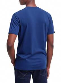 Champion Men's Casual Color Block Letter Print Short Sleeve T-Shirt For Summer