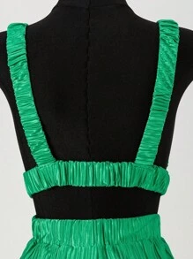 Maweii Combinaison à fines bretelles couleur unie pour femme en grande taille, idéale pour les vacances et les tenues décontractées. Combinaison sexy pour les vacances d'été à la plage, style bohème. Tenue pour les fêtes des fiertés, les vêtements de style occidental, les tenues d'anniversaire, de enterrement de vie de jeune fille, de concert, de club - Vert - Voir 7