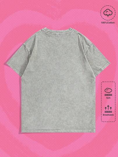 The Powerpuff Girls | ROMWE Men's Blossom, Bubbles, Buttercup Pattern Round Neck Short Sleeve T-Shirt