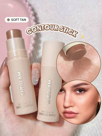 SHEGLAM Snatch 'N' Define Stick-Soft Tan Cream 輪廓棒 持久度高顯色防汗古銅色塑形輕盈光滑自然輪廓面部彩妝派對輪廓和古銅色 品牌 美容 化妝 化妝品 適合女性與女孩 完美搭配冬季 Y2K 時尚 流行 生日禮物 假期 派對準備就緒 最佳顏色