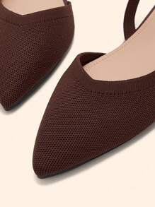 CUCCOO BASICS Giày bệt mũi nhọn vải đen thời trang nữ - màu nâu - Xem 3