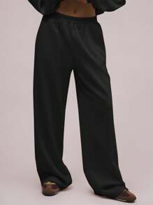 MUSERA Pantalones de chándal de felpa oversize para vacaciones y aeropuerto, informales para otoño, invierno y Navidad