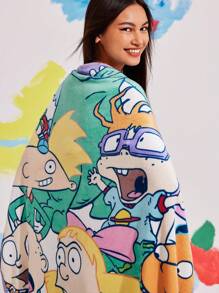 Nick 90s X SHEIN Cartoon Full Print Bed Blanket