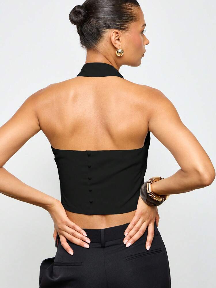 Elegant Crisscross Halter Sleeveless Modern Fashion Crop Top