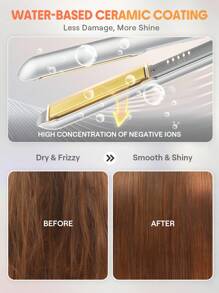 SHEGLAM HAIR 時尚別緻的 Insta-Heat 直髮造型器，二合一直發和捲髮，負離子直發器，10 分鐘快速拉直，智能記憶設置，5 種溫度設置，100-240V 通用電壓，適合全球旅行 - 美國插頭 生日 禮物 假期 粉紅色的 氛圍 化妝品 旅行 學校 節慶 玫瑰 展示 女孩 魅力 護髮 母親節 想要 時尚 銳舞派對 - 黃色 - 查看 6