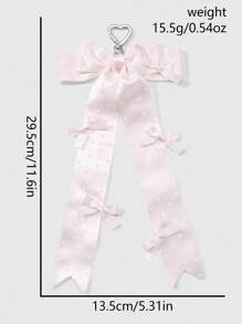 ROMWE Kawaii 1 件 INS 时尚甜美简约波尔卡圆点蝴蝶结钥匙扣，高品质百搭配饰，适合女孩、女士、日常穿着、节日礼物 - 淺粉色 - 查看 6