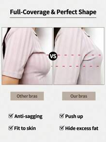 Snug Zone 1pc Women Seamless Supportive Wireless Padded Bra, Invisible Lift And Side Smoothing White Ribbed Bralette White Bra Top V Neck Bralette Ribbed Bra Top White Crop Top - White - View 6