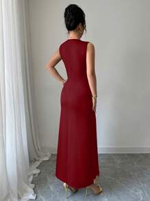 Chiquease فستان أنيق بخصر مشدود وتنورة مطبقة بتطريز دانتيل بدون أكمام، مناسب للارتداء في الربيع والصيف، ملابس صيفية للجامعة