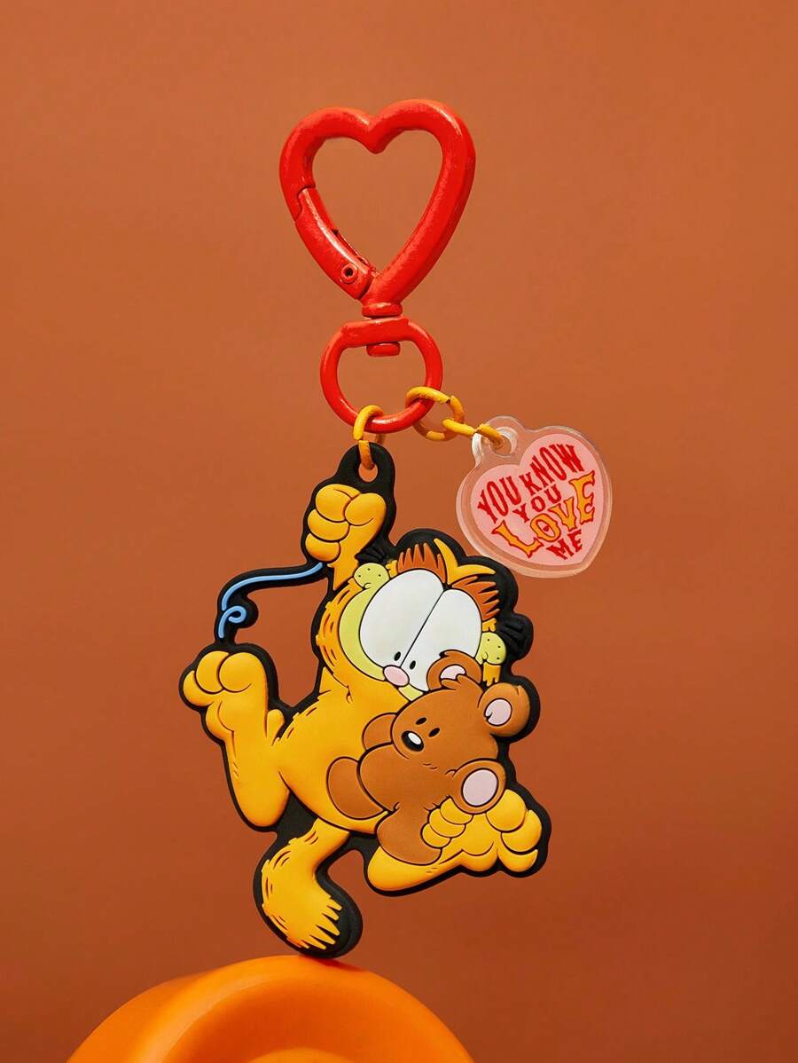 GARFIELD | SHEIN Cute Cartoon Keychain, Bag Hanger, Gift - Yellow - View 1