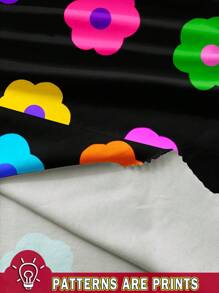 SHEIN EZwear Flower Pattern Tight Crop Top, Suitable For Summer - Multicolor - View 3