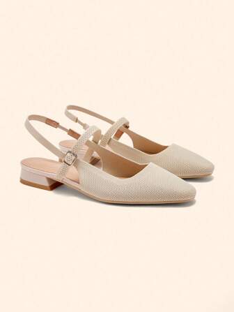 CUCCOO BASICS Modische Damen Mary Jane Niedriger Absatz Komfort Quadratische Zehenkappe Slingback Ballerinas