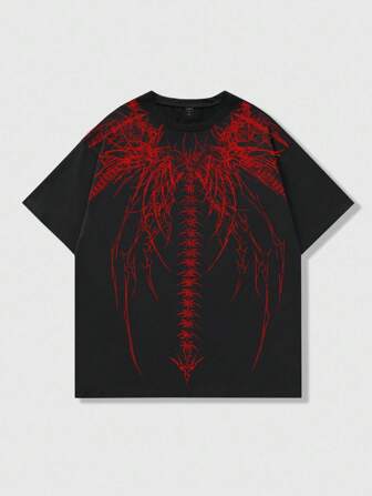 Goth Men's Graphic Print Gothic Crew Neck Short Sleeve Casual T-Shirt