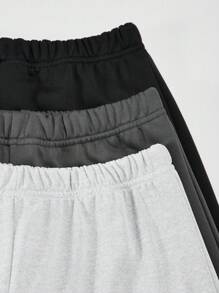 Sparklyn 青少年女孩针织阔腿时尚印花裤3条装日常百搭长裤适合休闲运动校园穿着