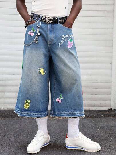 Street Life Jeans di moda casual da uomo con tasche applicate