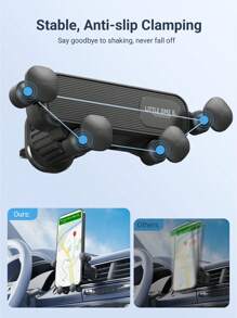 Teckwe Gravity Car Phone Holder Vent Phone Mount, Never Blocking Air Vent Clip Cellphone Holder Compatible With IPhone&Android Back To School Essentials, Black