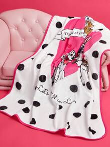 TOM & JERRY X SHEIN Valentine's Day Print Flannel Blanket - Multicolor - View 4