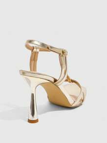 CUCCOO SZL Fashion Ankle Strap Sexy Strappy Pointed Toe Stilettos, Commuting, Dating, Party, Wedding, Vacation Wear - Gold - View 9
