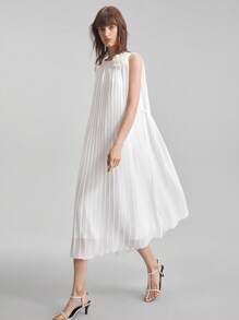 Ontre 秋季白色商务休闲连体连衣裙、婚礼宾客礼服、女士万圣节服装、女士教师装、女士约会夜装 - 白色 - 查看 2