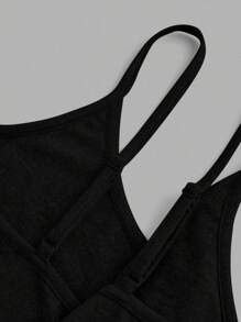 SHEIN EZwear 4件装女士黑白紧身露脐休闲背心，适合夏季穿着，3件装，返校季必备 - 彩色 - 查看 7