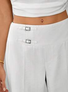 SHEIN Tall Pantalon droit à taille haute et coupe droite pour femmes, style casual unicolore