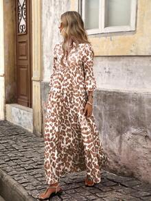 SHEIN VCAY 女式梭织印花短袖连衣裙