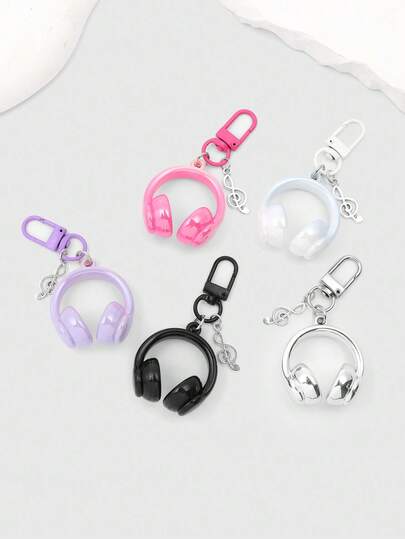 Grunge Punk 1pc Black Headphone Pendant Accessory, Suitable For Back To School Season Wear Or Music Festival Gift