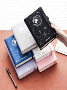 SHEIN 2025-2026 Planner Notebook Agenda English Inner Soft Leather Cover 204Sheets/408Pages Monthly/Weekly/Daily PlanerDairy Journal For Students Gifts Office&SchoolSupplies Stationery Christmas New Year Gifts