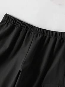 SHEIN Pantaloni da tuta ragazzi cargo con tasche, pantaloni jogger adatti per uso quotidiano, scuola, per tutte le stagioni