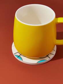 LOONEY TUNES X SHEIN 杯垫4件套，吸水饮料杯垫带支架，热带度假风格陶瓷饮料杯垫，用于保护桌面，茶几装饰，非常适合家居装饰，搬家礼物 - 彩色 - 查看 5