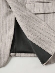 Manfinity Bizformal Men's Striped Long Sleeve Suit Jacket - Grey - View 6