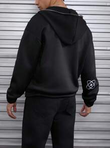 Manfinity Dauomo Męska bluza z kapturem Y2K Baseball Uniform, Street Fashion Letter Print Short Crop Top