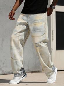Manfinity EMRG Herren Jeans mit weitem Bein und 3D-Muster - Verschiedenfarbig - Übersicht 7