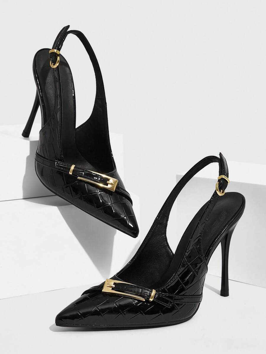 CUCCOO SZL 女士后绑带蝴蝶装饰洛丽塔风格高跟鞋，办公室穿着，酒红色