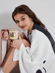 We Bare Bears X SHEIN 卡通拼接圖案床毯 - 彩色 - 查看 9