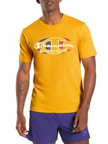 Champion Maglietta casual estiva da uomo a maniche corte con scollo tondo e stampa a lettere