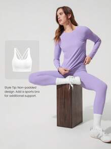 GLOWMODE Tee Time Essential Hip Length Long-Sleeve Active Top Daily Casual Machine Washable