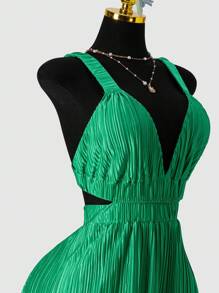 Maweii Combinaison à fines bretelles couleur unie pour femme en grande taille, idéale pour les vacances et les tenues décontractées. Combinaison sexy pour les vacances d'été à la plage, style bohème. Tenue pour les fêtes des fiertés, les vêtements de style occidental, les tenues d'anniversaire, de enterrement de vie de jeune fille, de concert, de club - Vert - Voir 5