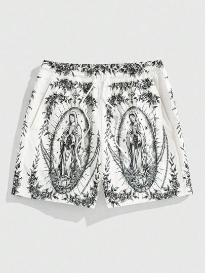 Street Life Pantalones cortos con bolsillos y cordón para cintura para hombres, apropiados para el verano