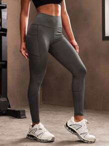 Powerista Solid Color Simple Fashionable Casual Sports Leggings For Daily Wear Yoga Women Pants